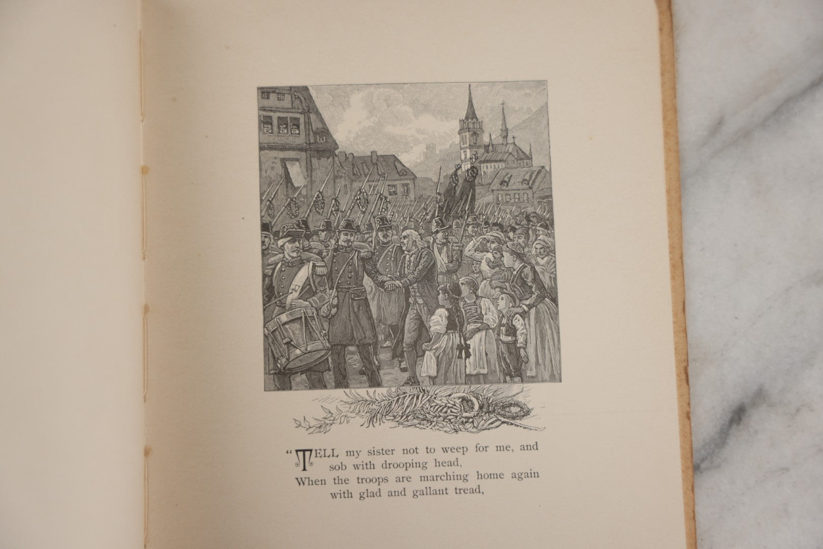 Lot 143 - "Bingen On The Rhine" Antique Book By Caroline E.S. Norton, Illustrated By W.T. Smedley, Fred B. Schell, Alfred Fredericks, Others, Decorative Silver And Gilt Pictorial Cover, Porter & Coates, Philadelphia, 1884