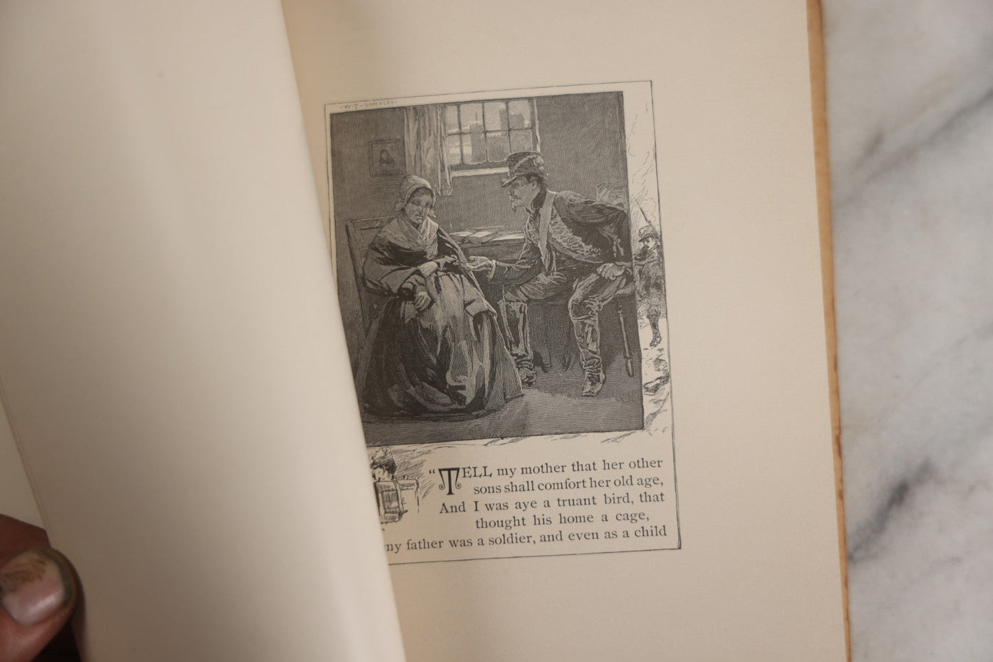 Lot 143 - "Bingen On The Rhine" Antique Book By Caroline E.S. Norton, Illustrated By W.T. Smedley, Fred B. Schell, Alfred Fredericks, Others, Decorative Silver And Gilt Pictorial Cover, Porter & Coates, Philadelphia, 1884