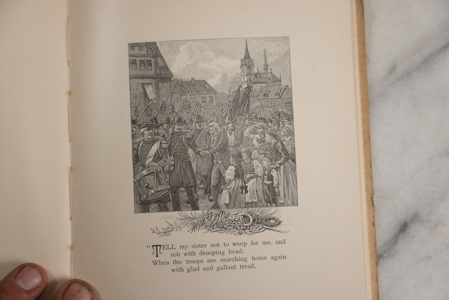 Lot 143 - "Bingen On The Rhine" Antique Book By Caroline E.S. Norton, Illustrated By W.T. Smedley, Fred B. Schell, Alfred Fredericks, Others, Decorative Silver And Gilt Pictorial Cover, Porter & Coates, Philadelphia, 1884
