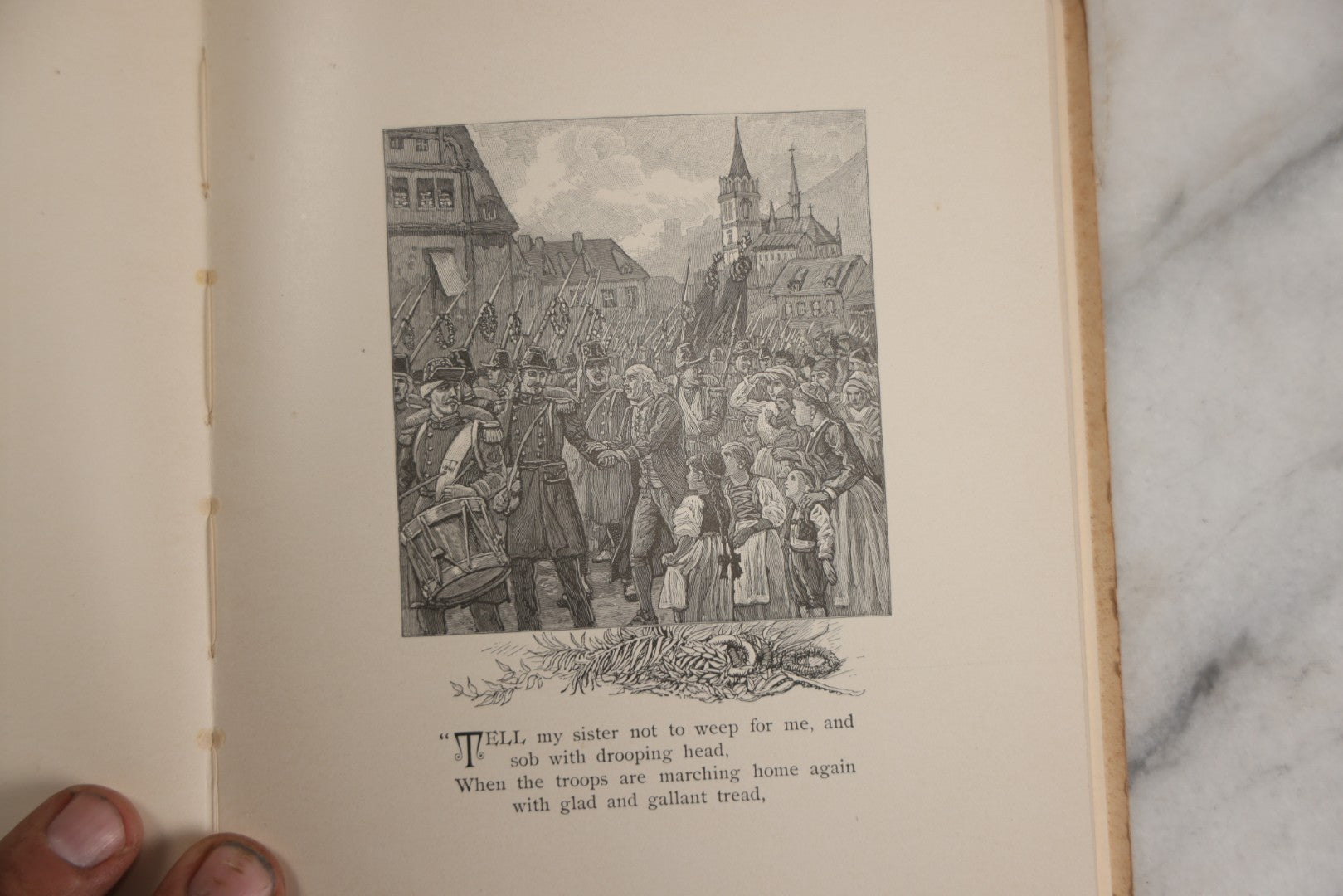Lot 143 - "Bingen On The Rhine" Antique Book By Caroline E.S. Norton, Illustrated By W.T. Smedley, Fred B. Schell, Alfred Fredericks, Others, Decorative Silver And Gilt Pictorial Cover, Porter & Coates, Philadelphia, 1884