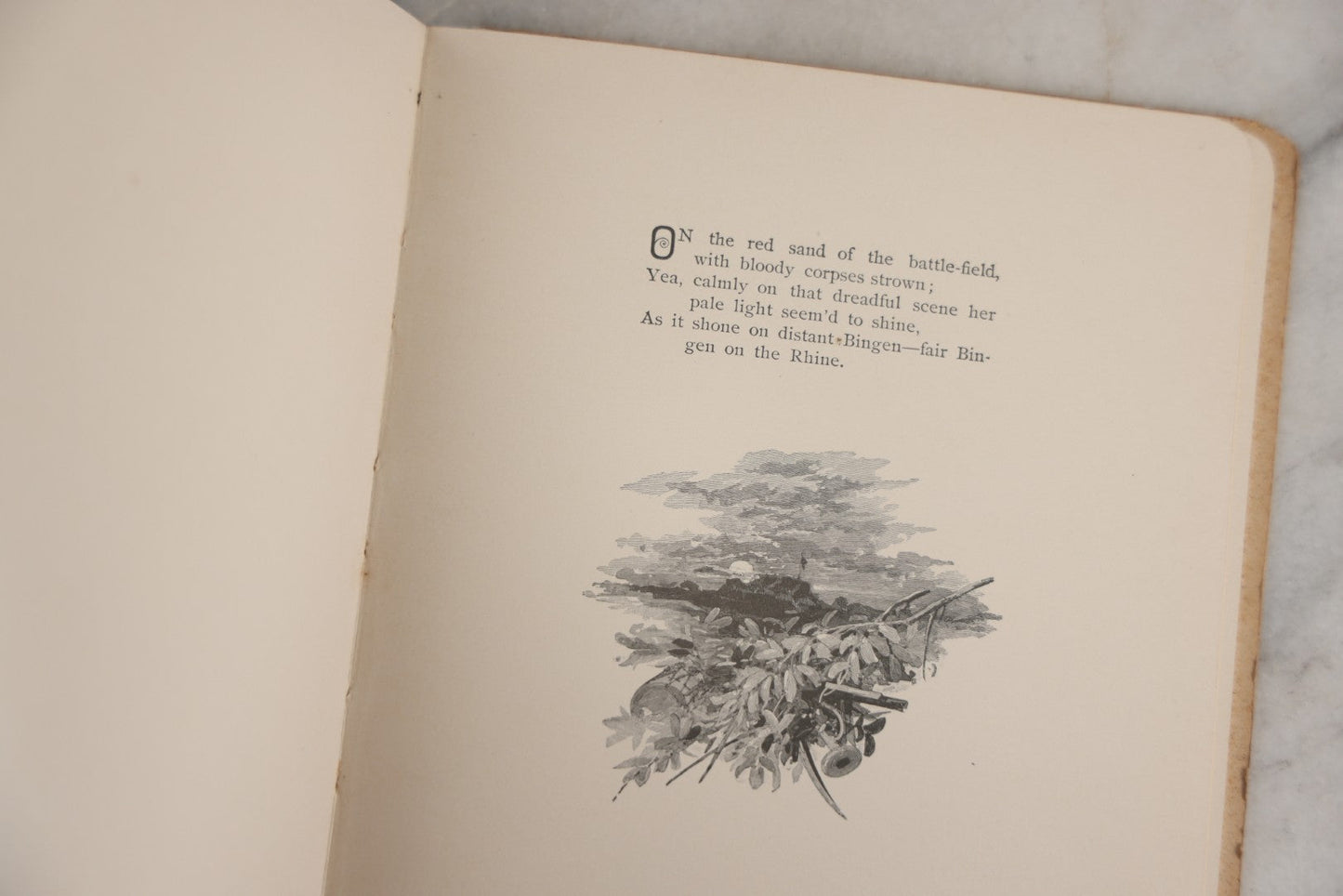 Lot 143 - "Bingen On The Rhine" Antique Book By Caroline E.S. Norton, Illustrated By W.T. Smedley, Fred B. Schell, Alfred Fredericks, Others, Decorative Silver And Gilt Pictorial Cover, Porter & Coates, Philadelphia, 1884