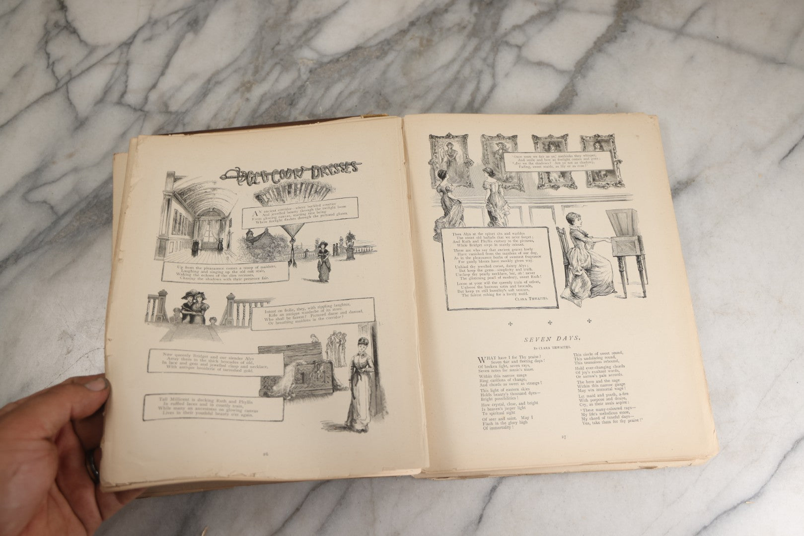 Lot 144 - "A Crown Of Flowers" Antique Poetry Book, Collected Poems And Pictures From The Girl’S Own Paper, Edited By Charles Peters, Illustrated With Engravings, The Religious Tract Society, Publishers, London, Circa Late 19th Century