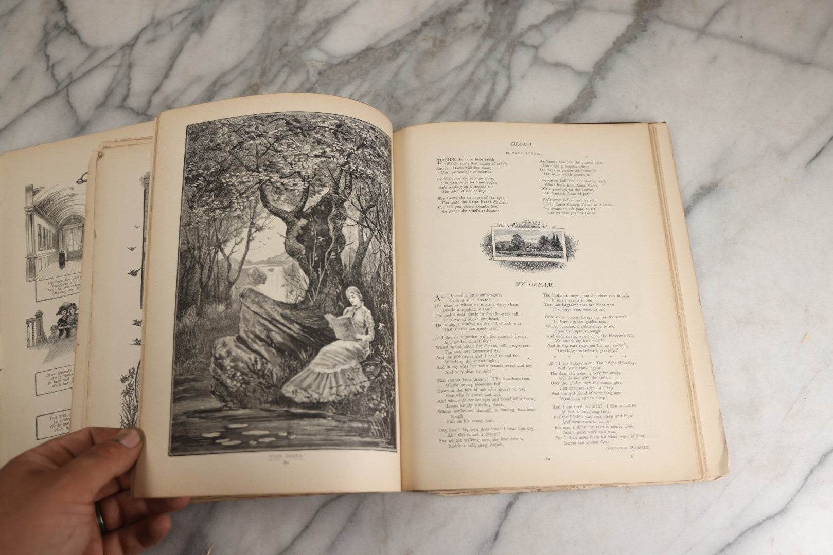 Lot 144 - "A Crown Of Flowers" Antique Poetry Book, Collected Poems And Pictures From The Girl’S Own Paper, Edited By Charles Peters, Illustrated With Engravings, The Religious Tract Society, Publishers, London, Circa Late 19th Century