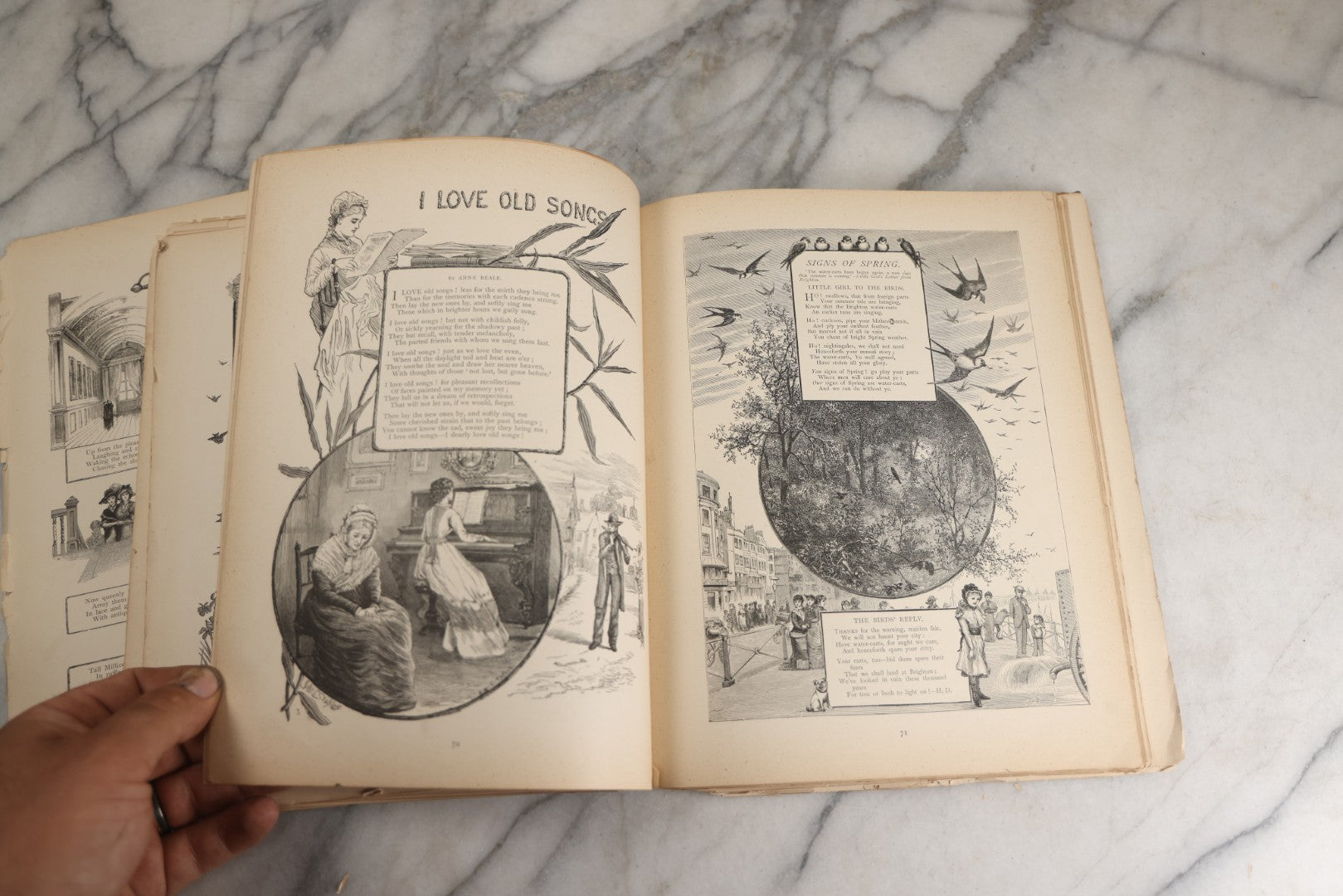 Lot 144 - "A Crown Of Flowers" Antique Poetry Book, Collected Poems And Pictures From The Girl’S Own Paper, Edited By Charles Peters, Illustrated With Engravings, The Religious Tract Society, Publishers, London, Circa Late 19th Century