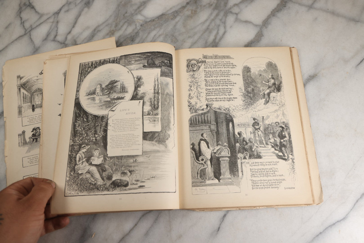 Lot 144 - "A Crown Of Flowers" Antique Poetry Book, Collected Poems And Pictures From The Girl’S Own Paper, Edited By Charles Peters, Illustrated With Engravings, The Religious Tract Society, Publishers, London, Circa Late 19th Century