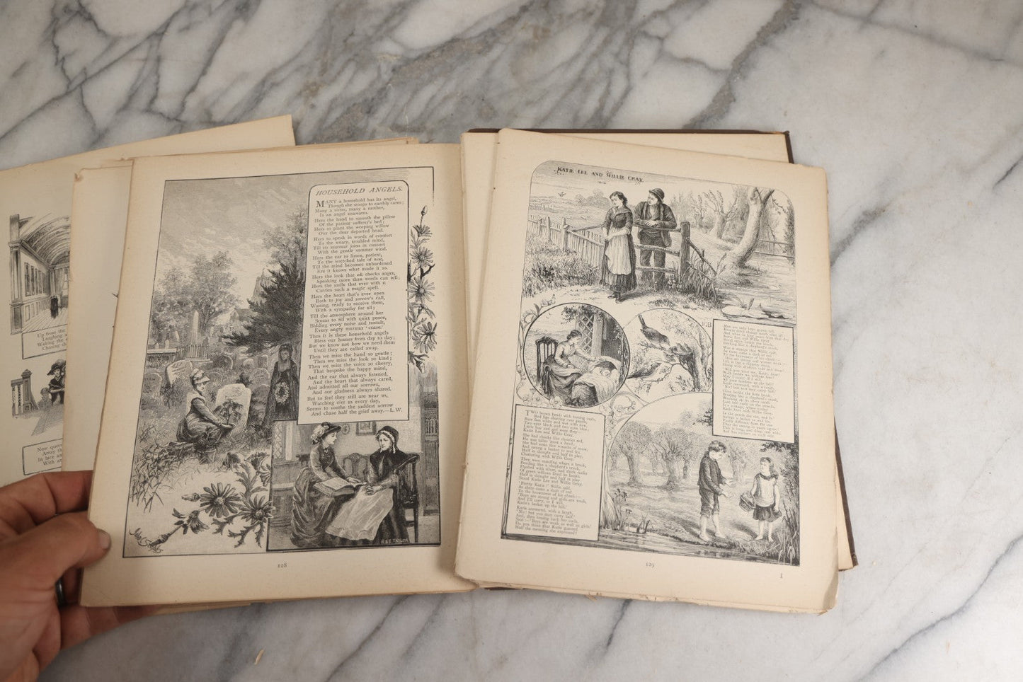 Lot 144 - "A Crown Of Flowers" Antique Poetry Book, Collected Poems And Pictures From The Girl’S Own Paper, Edited By Charles Peters, Illustrated With Engravings, The Religious Tract Society, Publishers, London, Circa Late 19th Century
