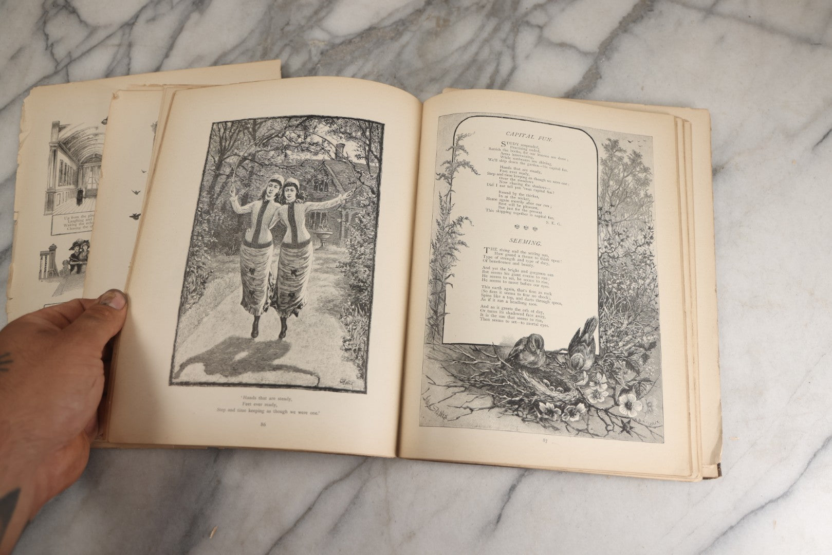 Lot 144 - "A Crown Of Flowers" Antique Poetry Book, Collected Poems And Pictures From The Girl’S Own Paper, Edited By Charles Peters, Illustrated With Engravings, The Religious Tract Society, Publishers, London, Circa Late 19th Century