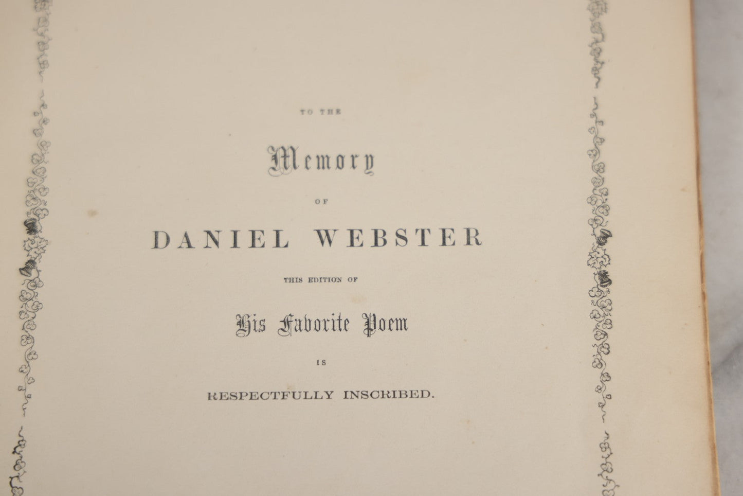 Lot 145 - "Elegy Written In A Country Churchyard" Antique Poetry Book By Thomas Gray, Illustrated With Engravings, Daniel Webster Memorial, Decorative Brown Cloth Boards With Gilt Cartouche, W.P. Fetridge & Co., Publishers, New York And Boston, 1864