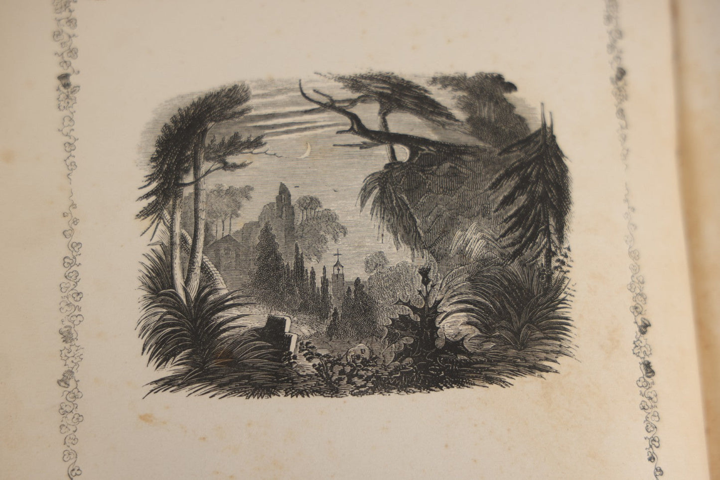 Lot 145 - "Elegy Written In A Country Churchyard" Antique Poetry Book By Thomas Gray, Illustrated With Engravings, Daniel Webster Memorial, Decorative Brown Cloth Boards With Gilt Cartouche, W.P. Fetridge & Co., Publishers, New York And Boston, 1877