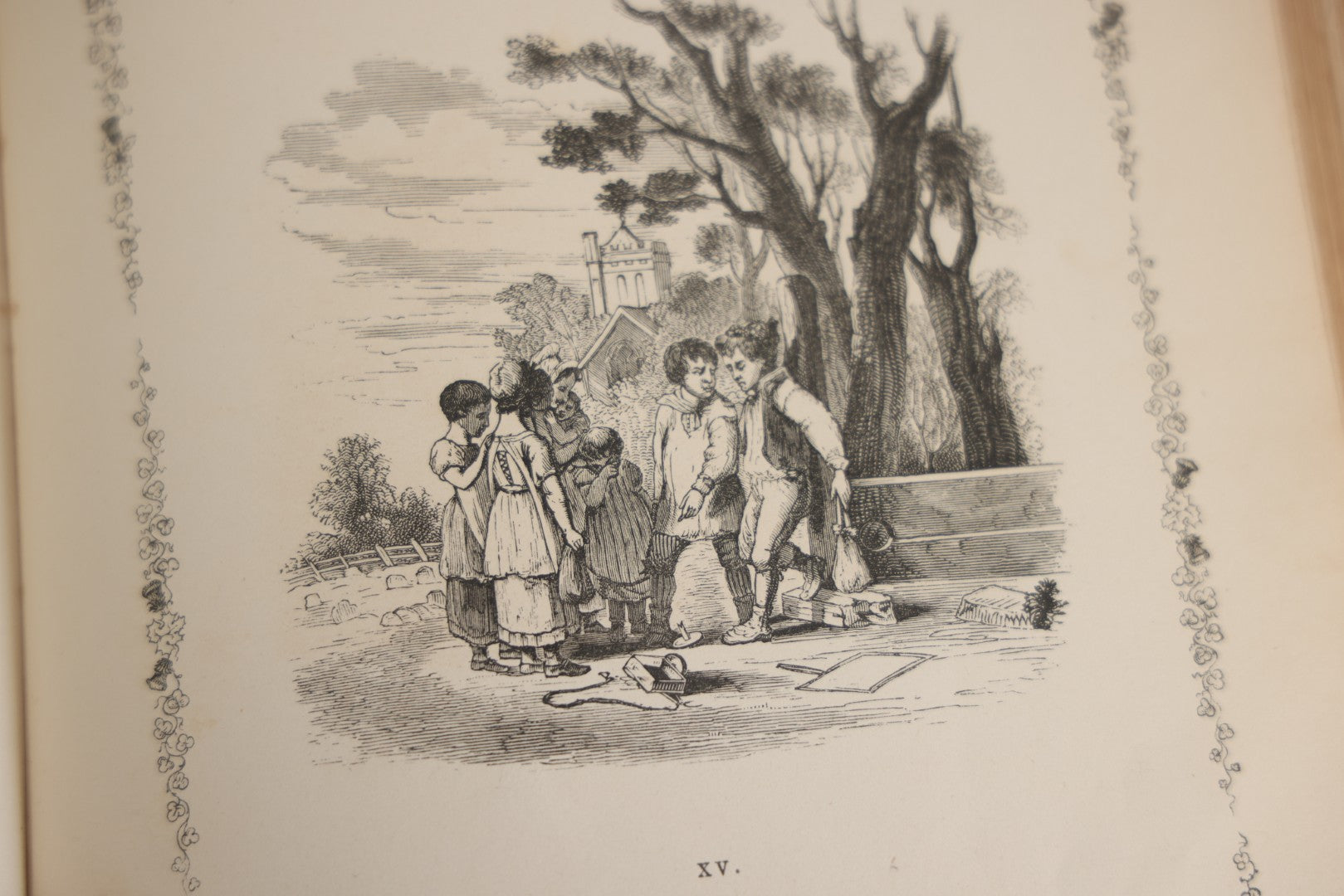 Lot 145 - "Elegy Written In A Country Churchyard" Antique Poetry Book By Thomas Gray, Illustrated With Engravings, Daniel Webster Memorial, Decorative Brown Cloth Boards With Gilt Cartouche, W.P. Fetridge & Co., Publishers, New York And Boston, 1880