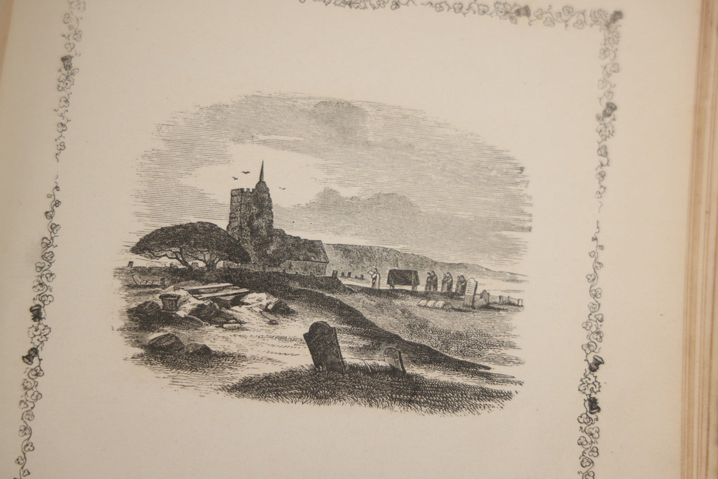 Lot 145 - "Elegy Written In A Country Churchyard" Antique Poetry Book By Thomas Gray, Illustrated With Engravings, Daniel Webster Memorial, Decorative Brown Cloth Boards With Gilt Cartouche, W.P. Fetridge & Co., Publishers, New York And Boston, 1883