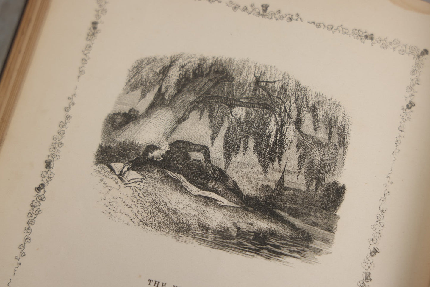 Lot 145 - "Elegy Written In A Country Churchyard" Antique Poetry Book By Thomas Gray, Illustrated With Engravings, Daniel Webster Memorial, Decorative Brown Cloth Boards With Gilt Cartouche, W.P. Fetridge & Co., Publishers, New York And Boston, 1884