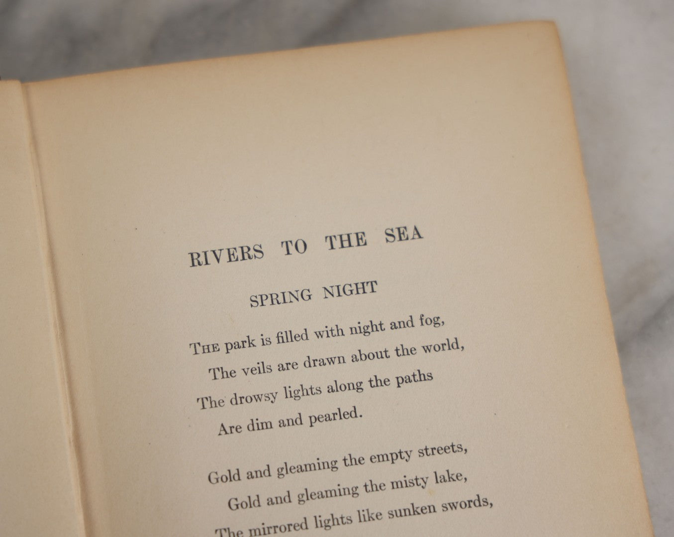 Lot 146 - "Rivers To The Sea" Antique Poetry Book By Sara Teasdale, Blue Cloth Boards With Gilt Title And Border, The Macmillan Company, New York, 1916 (Copyright 1915, Reprinted February 1916)