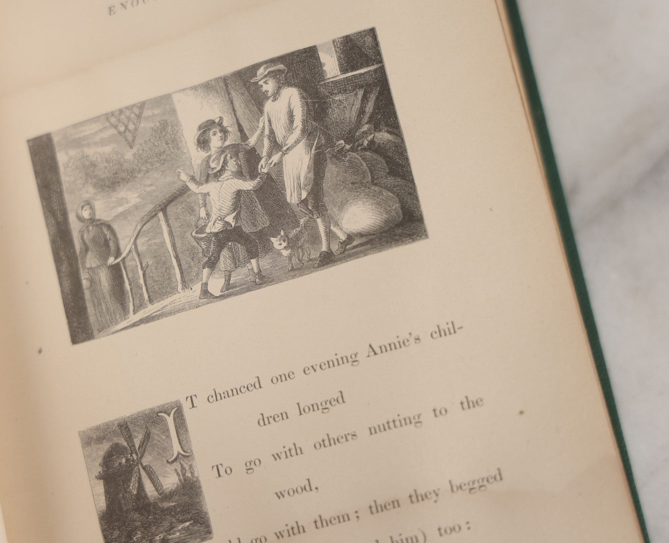 Lot 147 - "Enoch Arden" Antique Poetry Book By Alfred Tennyson, Illustrated With Engravings, Green Cloth Boards With Gilt Title And Nautical Motif, J.E. Tilton And Company, Publishers, Boston, 1865