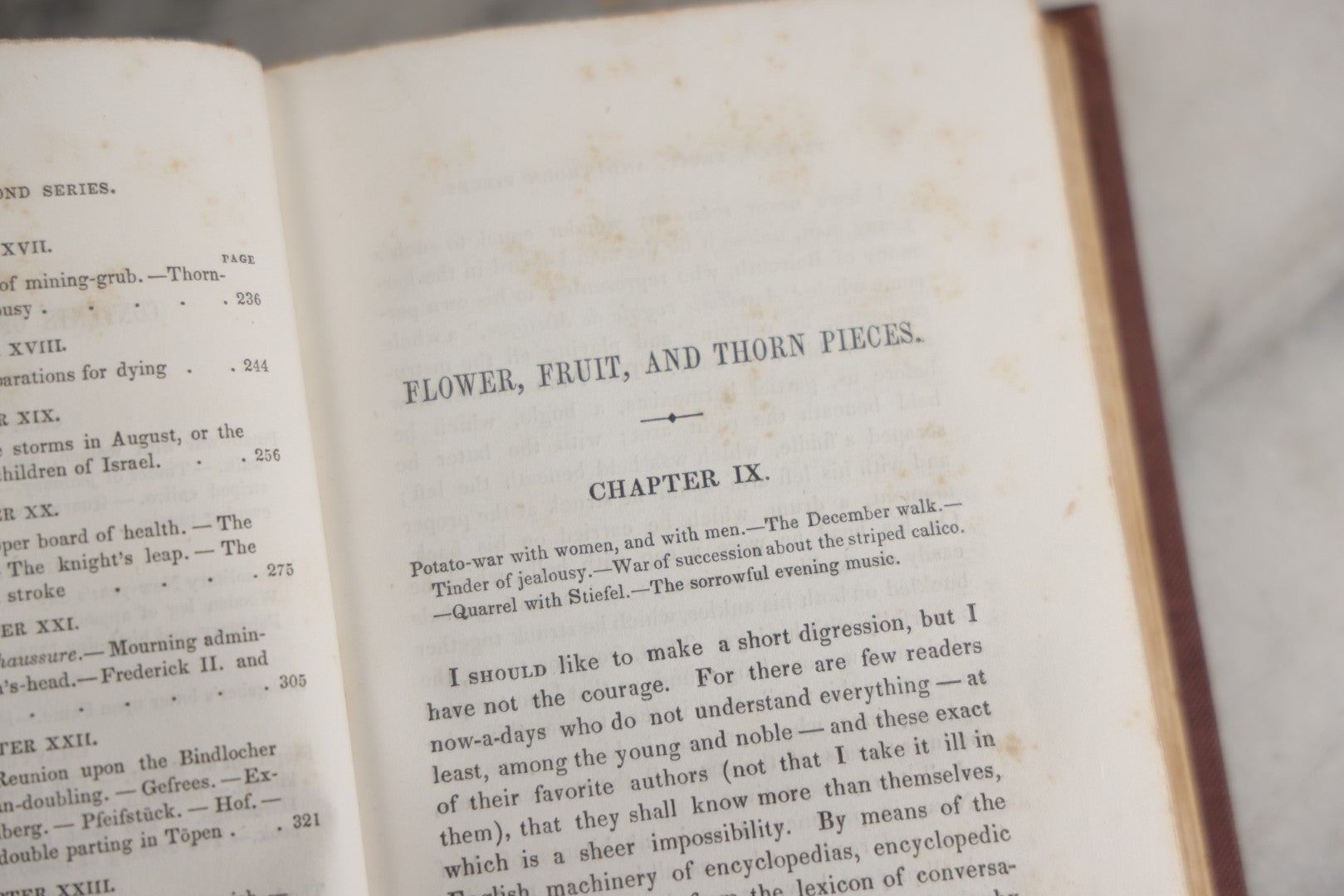 Lot 148 - "Flower, Fruit And Thorn Pieces: Married Life, Death, And Wedding" Antique Book By Jean Paul Friedrich Richter, Translated From The German By Edward Henry Noel, Second Series, James Munro And Company, Publisher, Boston, 1845