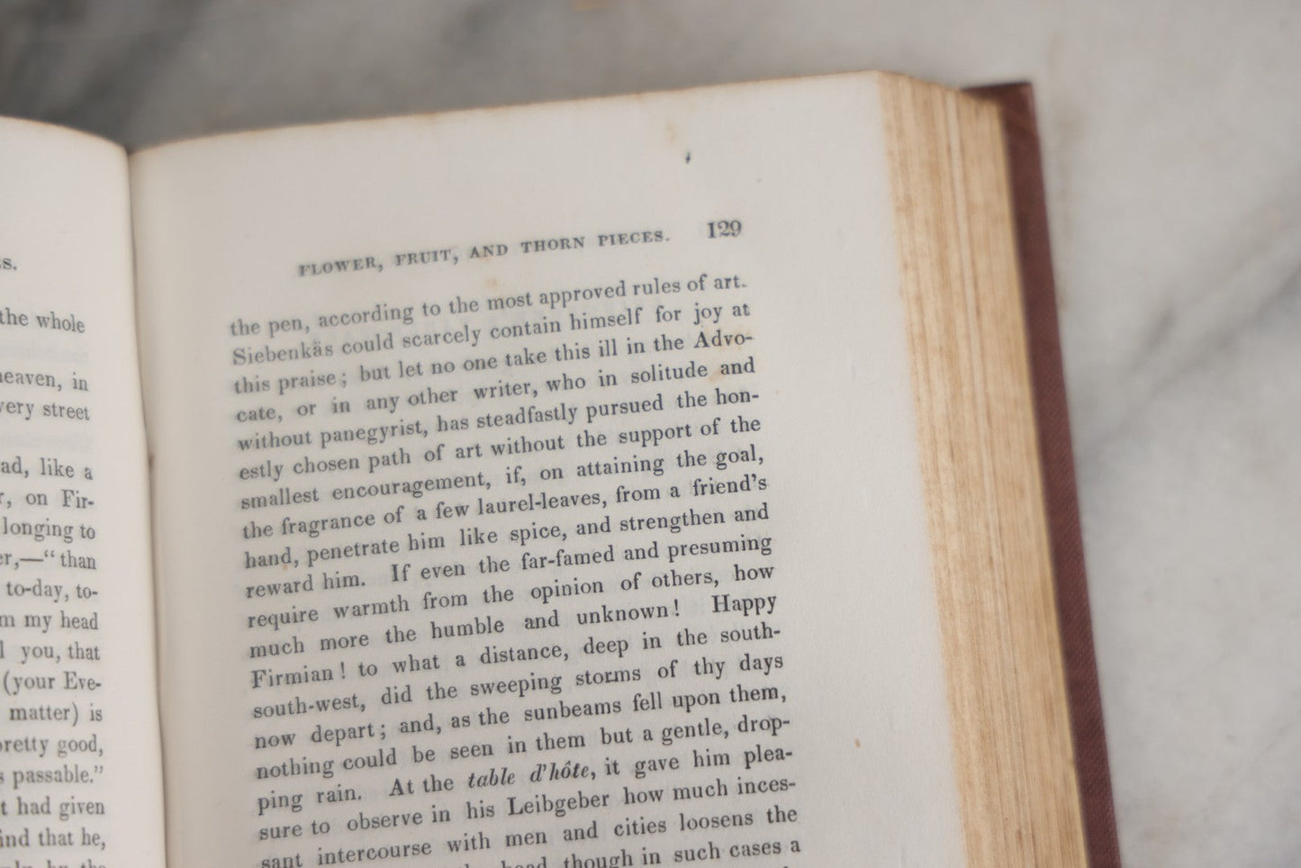 Lot 148 - "Flower, Fruit And Thorn Pieces: Married Life, Death, And Wedding" Antique Book By Jean Paul Friedrich Richter, Translated From The German By Edward Henry Noel, Second Series, James Munro And Company, Publisher, Boston, 1845