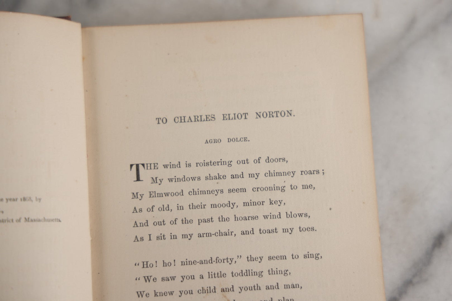 Lot 149 - "Under The Willows And Other Poems" Antique Poetry Book By James Russell Lowell, Will Gilded Willow Tree Motif On Cover, Fields, Osgood, & Co., Publishers, Boston, 1869