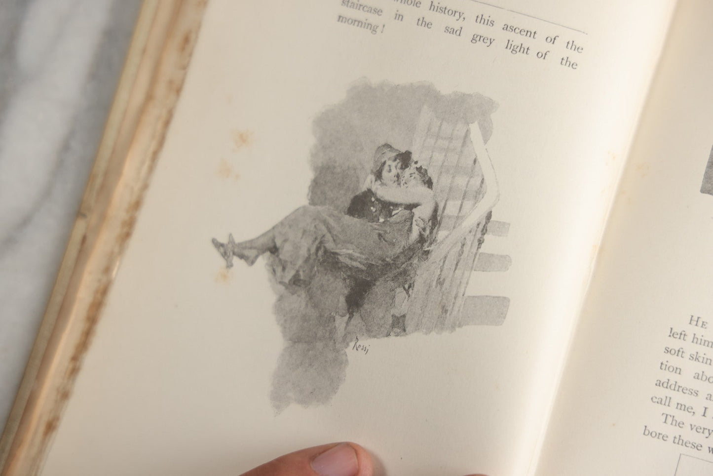 Lot 151 - "Sappho" Antique Book By Alphonse Daudet, Illustrated By Rossi, Myrbach, Etc., Translated By Henry Frith, Gilded Fore-Edge, J.M. Dent And Co., Publishers, London, , Circa 1895, Note Cover Board Warped, Heavy Foxing