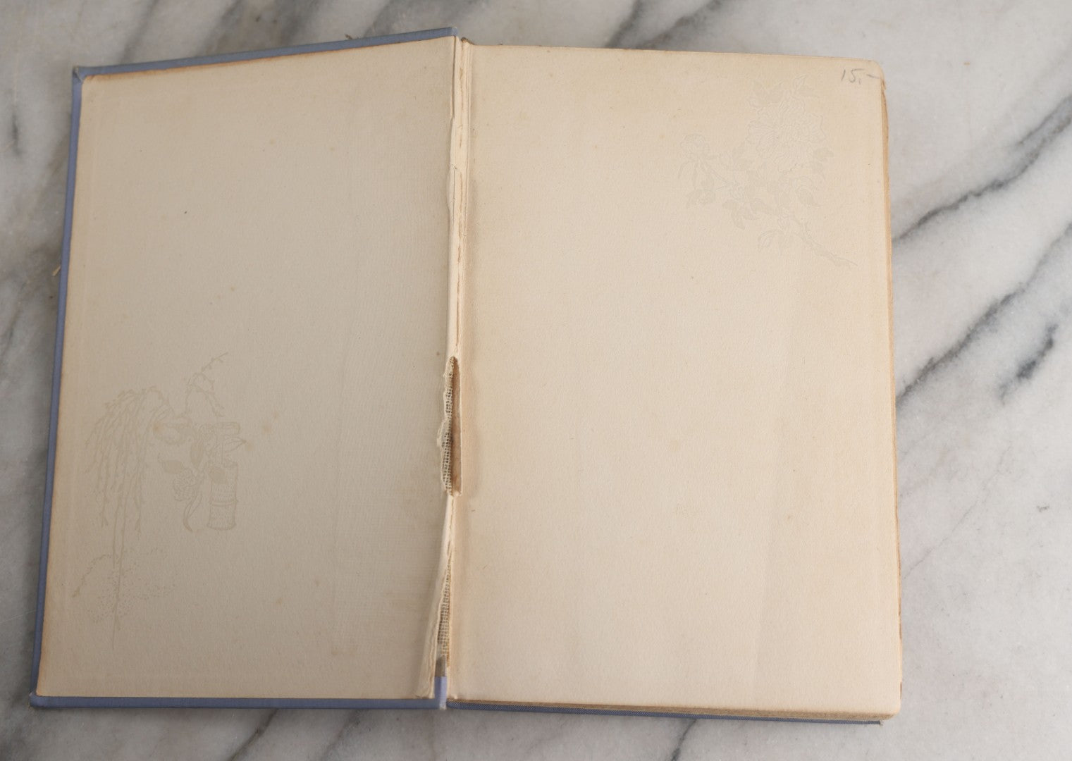 Lot 159 - "The Heart Of Hyacinth" Antique Book By Onoto Watanna, Illustrated With Decorations By Kokichi Sano, Light Blue Cloth Boards With White And Green Floral Design And Gilt Titles, Harper & Brothers, Publishers, New York And London, 1903