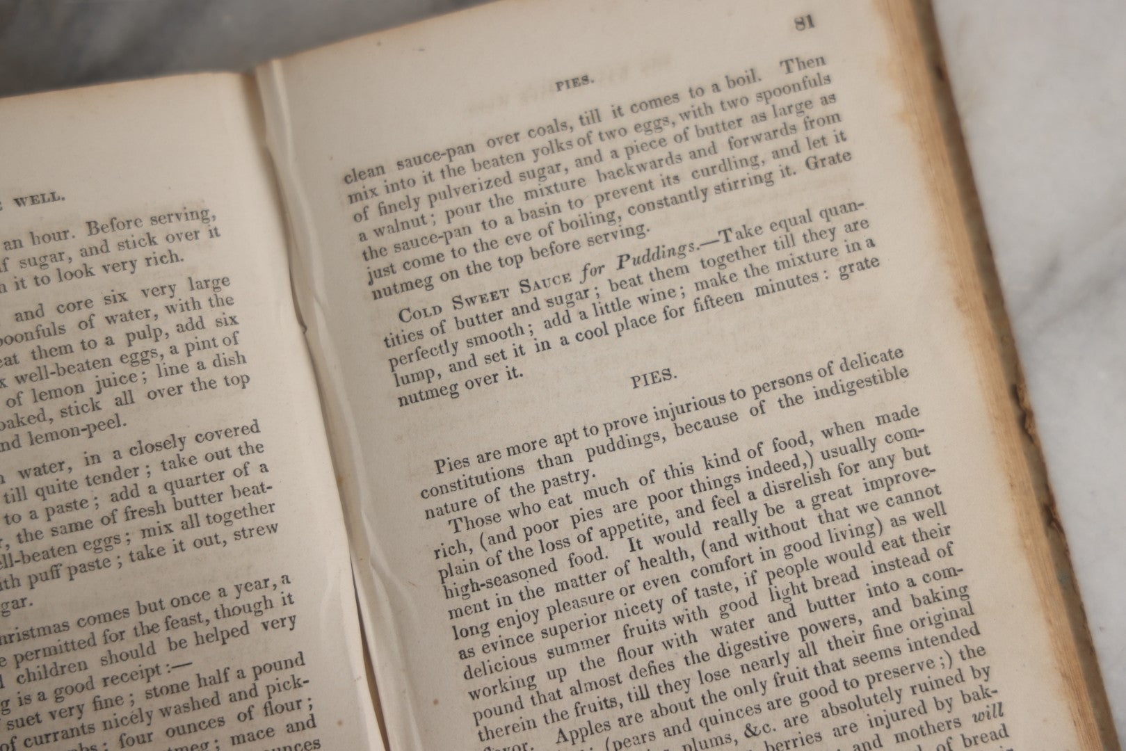 Lot 164 - "The Way To Live Well, And To Be Well While We Live, Containing Directions For Choosing And Preparing Food, In Regard To Health, Economy, And Taste" Antique Book By Mrs. S.J. Hale, Horace Wentworth, Publisher, Boston, 1851