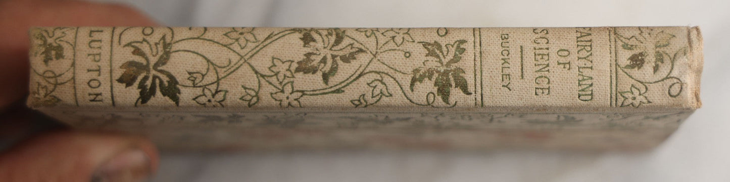Lot 165 - "The Fairy-Land Of Science" Antique Book By Arabella B. Buckley, The Gold Series, Floral Patterned Cloth Boards With Gilt And Green Vine Design, Illustrated With Engravings, F.M. Lupton Publishing Company, New York, Circa 1895