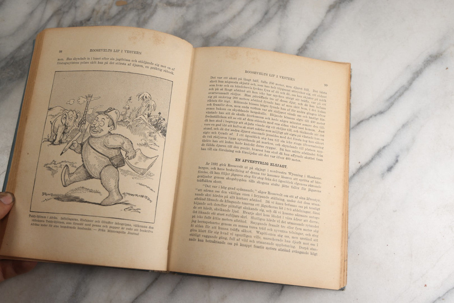 Lot 173 - "Roosevelt's Jagt-Äfventyr I Afrikas Vildmarken" (“Roosevelt’S Hunting Adventures In Africa’S Wilderness”) Antique Swedish Language Big Game Hunting & Exploration Book By Professor Axel Lundeberg, J.T. Moss, Publisher, 1909, Note Wear