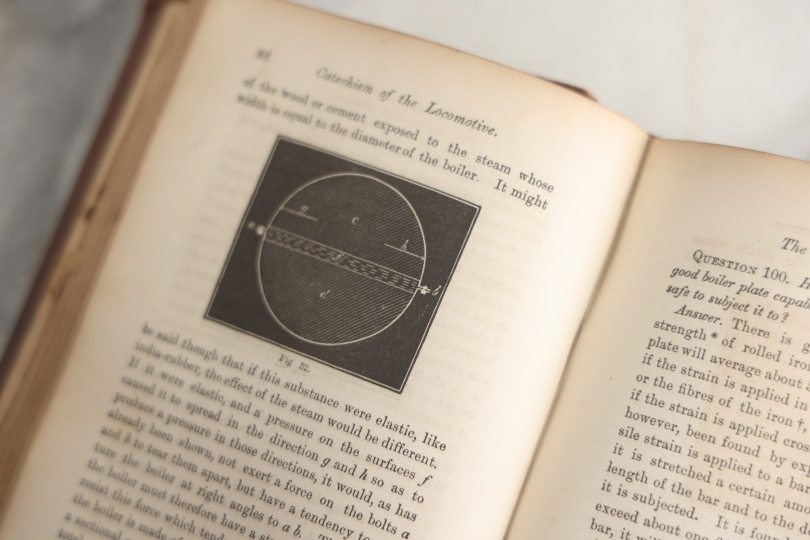 Lot 177 - "Catechism Of The Locomotive" Antique Railroad Engineering Book By Matthias Nace Forney, Brown Cloth Boards With Gilt Spine Titles, Note Significant Wear To Spine And Edges, Title Page Missing, Circa Late 19th Century