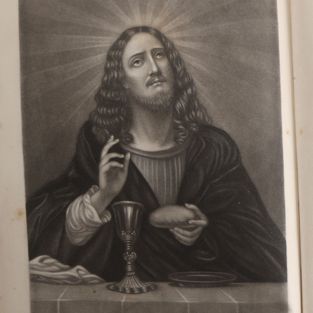 Lot 181 - "Life Of Christ" Antique Salesman’S Dummy Book By Rev. John Fleetwood, D.D., Profusely Illustrated With Engraved Plates, Ornate Gilt-Embossed Leather Boards With Decorative Spine And Sample Bindings, Bradley & Co., Philadelphia, 1870