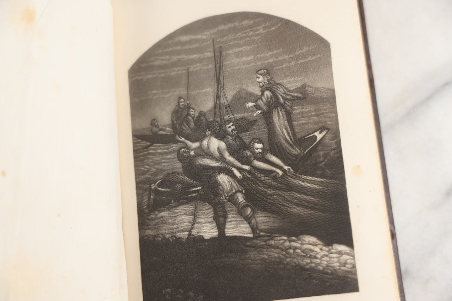 Lot 181 - "Life Of Christ" Antique Salesman’S Dummy Book By Rev. John Fleetwood, D.D., Profusely Illustrated With Engraved Plates, Ornate Gilt-Embossed Leather Boards With Decorative Spine And Sample Bindings, Bradley & Co., Philadelphia, 1870