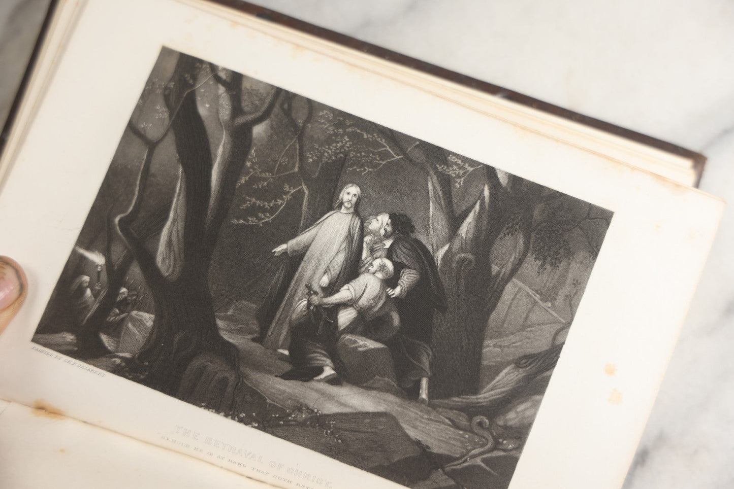 Lot 181 - "Life Of Christ" Antique Salesman’S Dummy Book By Rev. John Fleetwood, D.D., Profusely Illustrated With Engraved Plates, Ornate Gilt-Embossed Leather Boards With Decorative Spine And Sample Bindings, Bradley & Co., Philadelphia, 1870