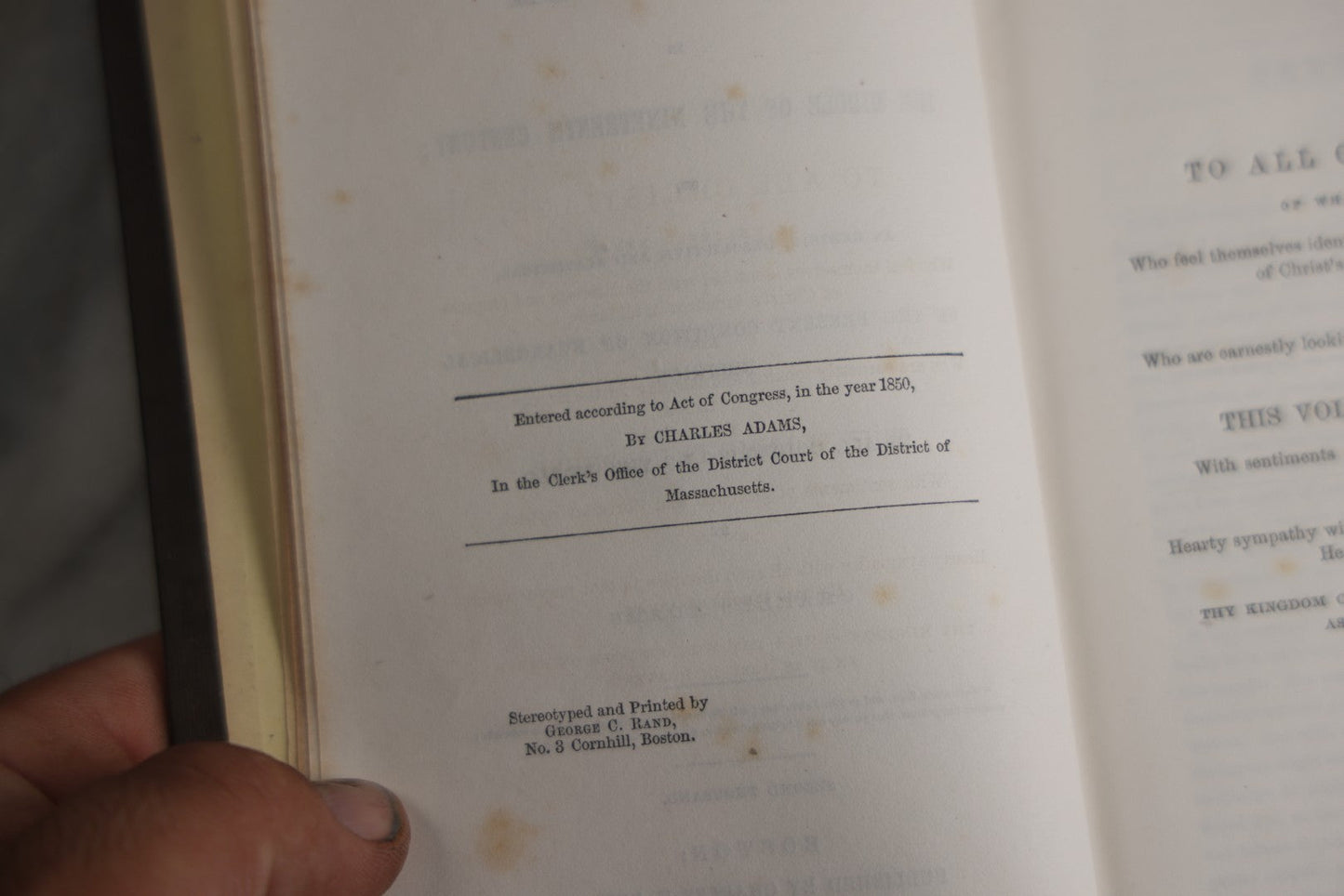 Lot 185 - "Evangelism In The Middle Of The Nineteenth Century" Antique Scholarly Religious Book By Charles Adams, Charles H. Peirce, Publisher, Boston, 1851