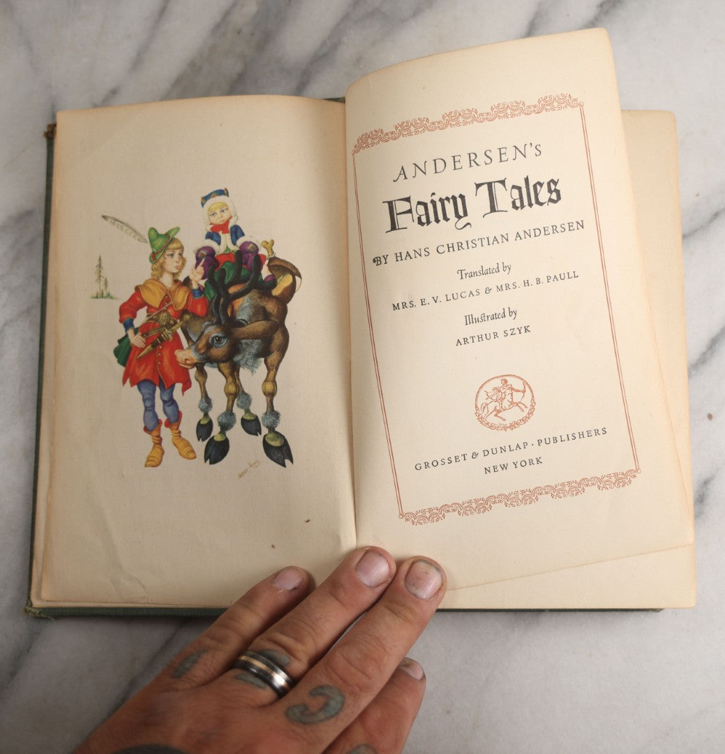 Lot 186 - "Andersen’S Fairy Tales" Vintage Book By Hans Christian Andersen, Translated By Mrs. E. V. Lucas And Mrs. H. B. Paull, Illustrated By Arthur Szyk, Published By Grosset & Dunlap, New York., 1945