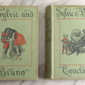 Lot 188 - Pair Of Antique Books, "Sylvie And Bruno" And "Sylvie And Bruno Concluded" By Lewis Carroll, Matching Illustrated Green Cloth Covers With Red And Black Designs, Macmillan And Co., Limited, Publisher, London, 1898