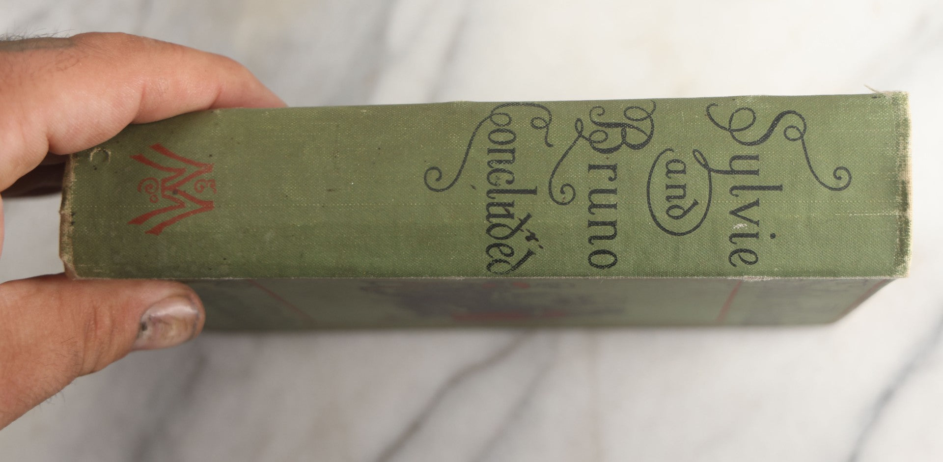Lot 188 - Pair Of Antique Books, "Sylvie And Bruno" And "Sylvie And Bruno Concluded" By Lewis Carroll, Matching Illustrated Green Cloth Covers With Red And Black Designs, Macmillan And Co., Limited, Publisher, London, 1898