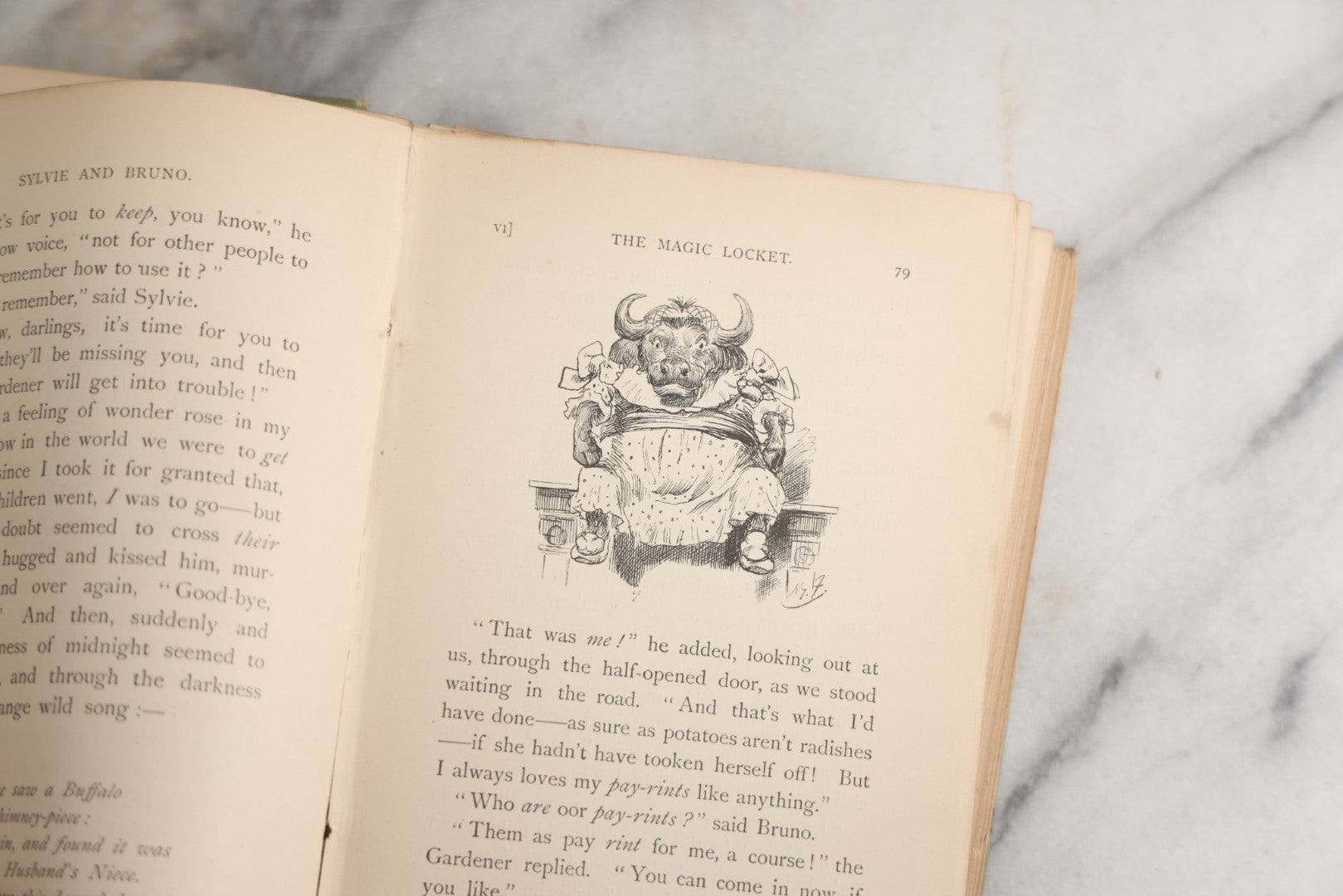 Lot 188 - Pair Of Antique Books, "Sylvie And Bruno" And "Sylvie And Bruno Concluded" By Lewis Carroll, Matching Illustrated Green Cloth Covers With Red And Black Designs, Macmillan And Co., Limited, Publisher, London, 1898