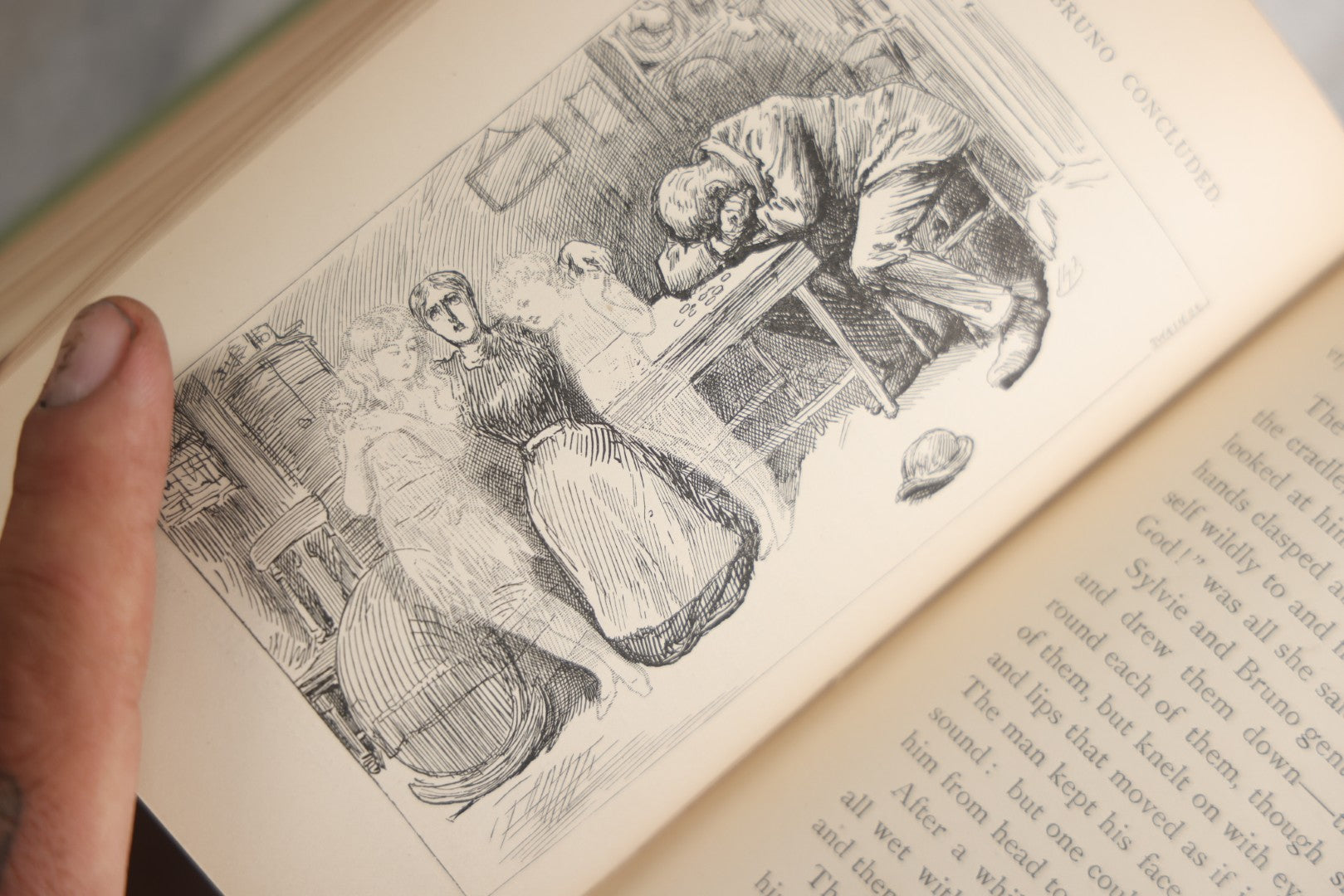Lot 188 - Pair Of Antique Books, "Sylvie And Bruno" And "Sylvie And Bruno Concluded" By Lewis Carroll, Matching Illustrated Green Cloth Covers With Red And Black Designs, Macmillan And Co., Limited, Publisher, London, 1898