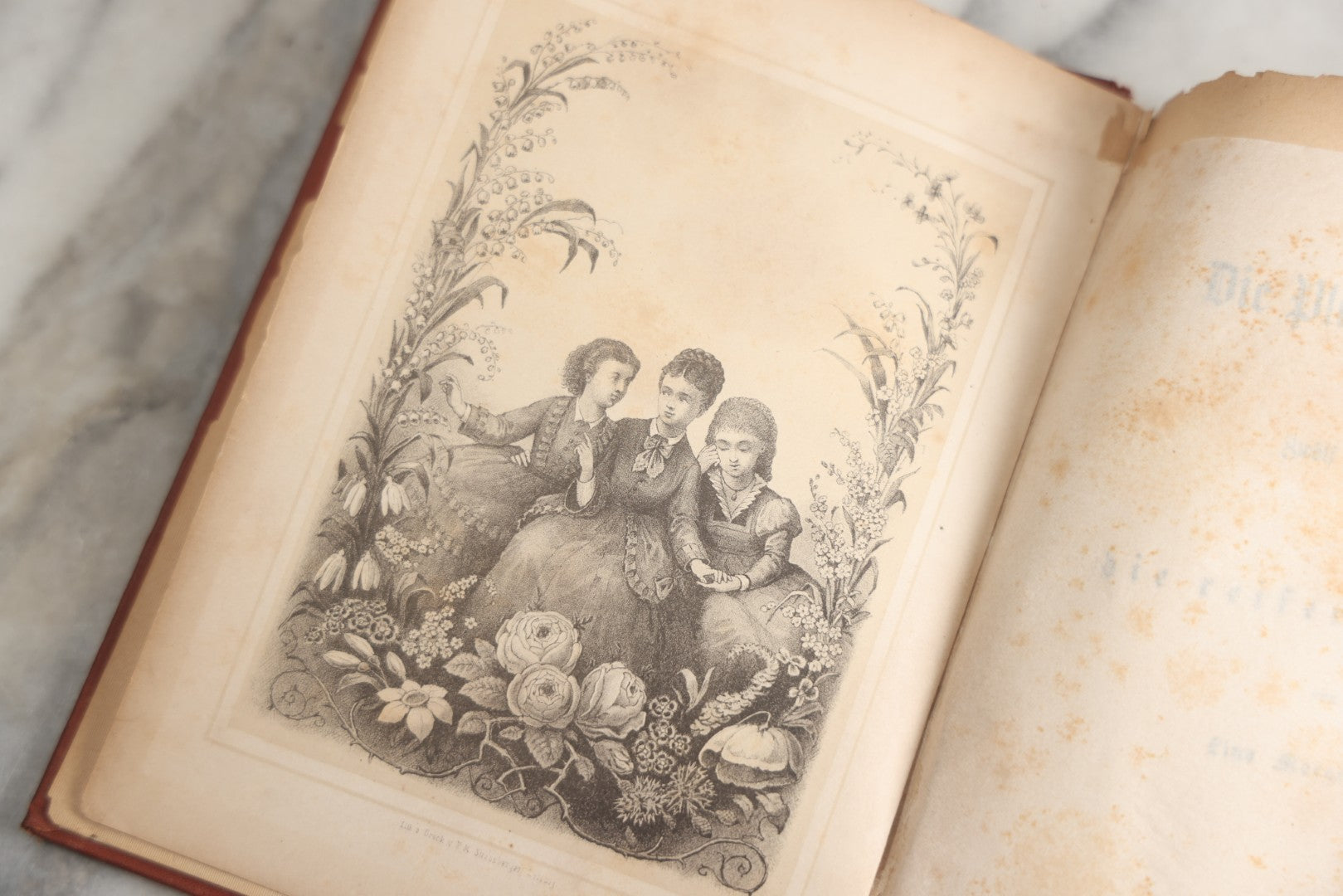 Lot 189 - "Die Plauderstunden" (“The Chatting Hours: Twelve Tales For Older Youth”) Antique German Language Children's Book By Lina Morgenstern, Ferdinand Hirt & Sons, Publishers, Leipzig, 1874, Note Cover Boards Warped