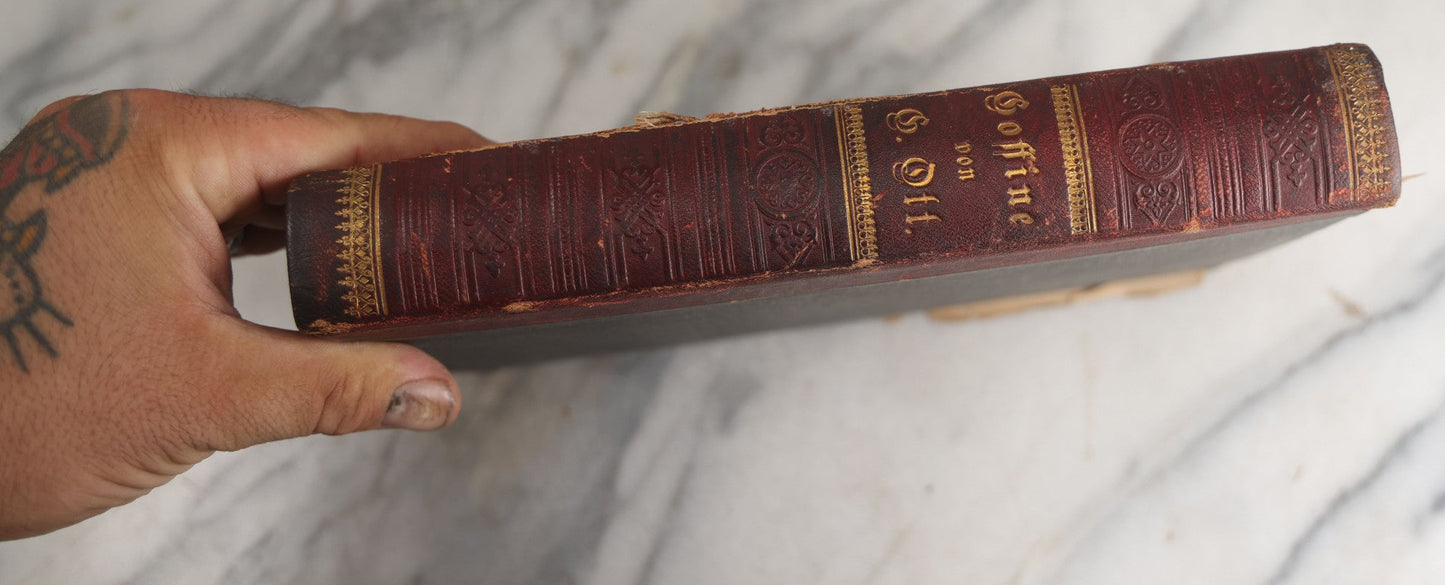 Lot 190 - Antique German Illustrated Religious Book Including Scraps Found In Its Pages, Craft Grade Condition