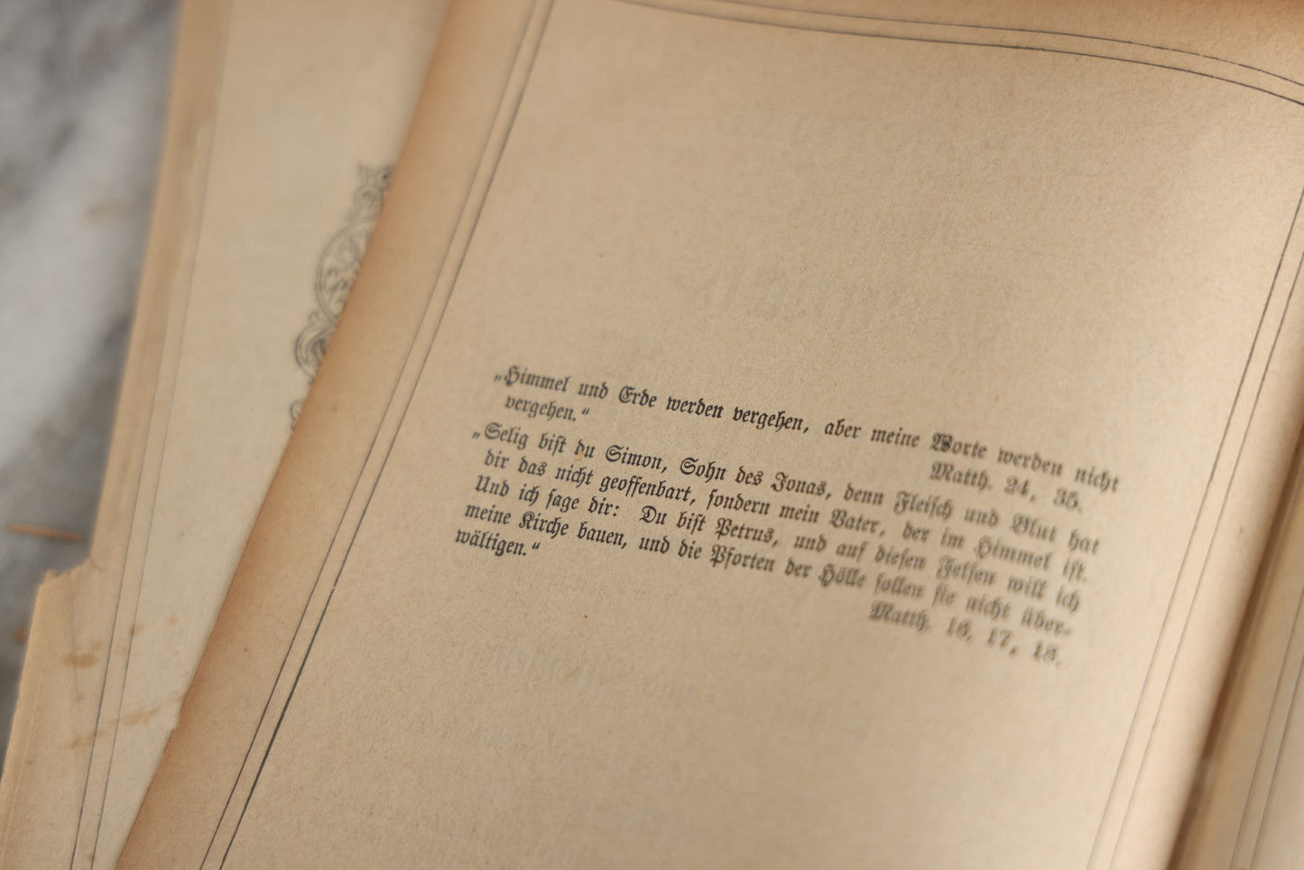 Lot 190 - Antique German Illustrated Religious Book Including Scraps Found In Its Pages, Craft Grade Condition