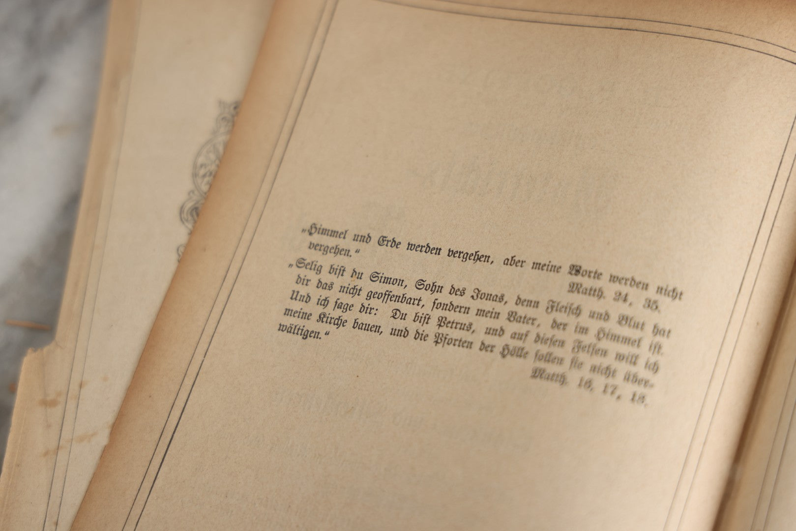 Lot 190 - Antique German Illustrated Religious Book Including Scraps Found In Its Pages, Craft Grade Condition