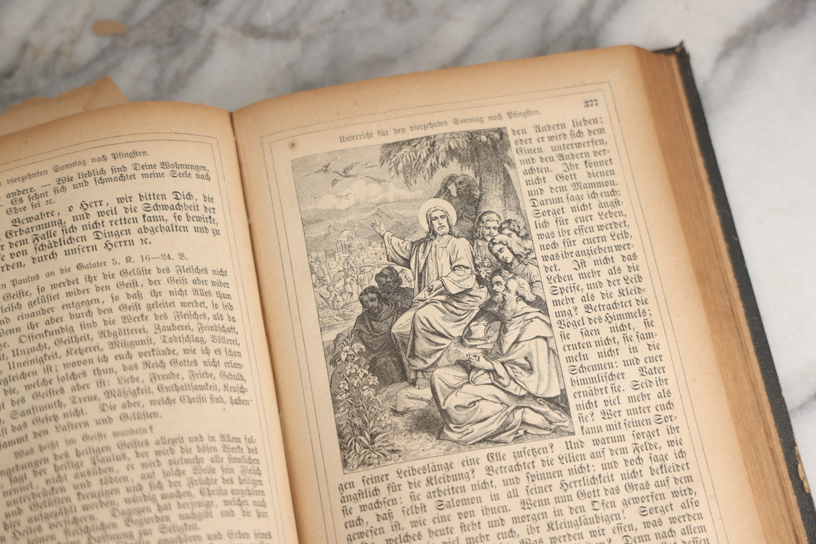 Lot 190 - Antique German Illustrated Religious Book Including Scraps Found In Its Pages, Craft Grade Condition