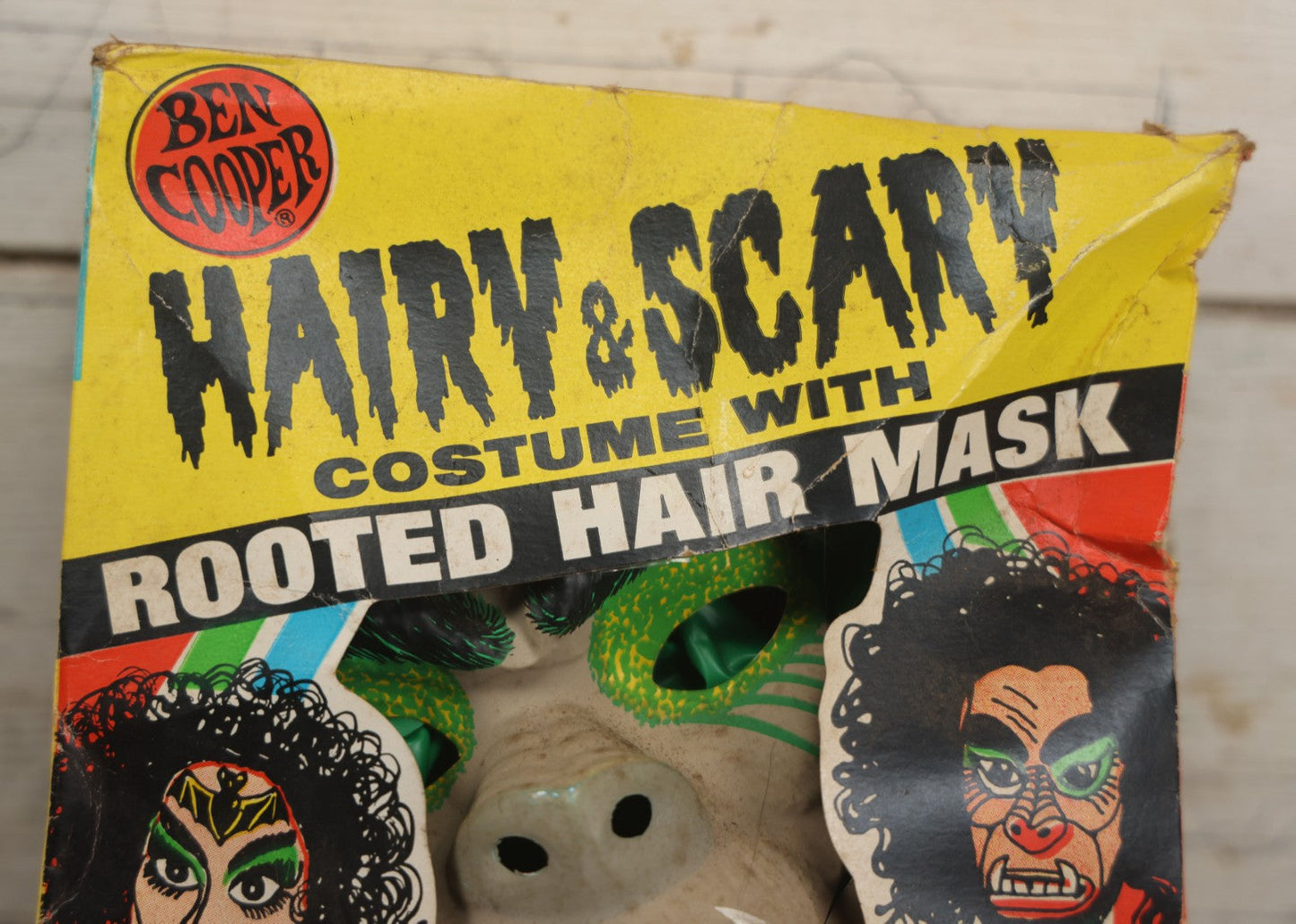 Lot 196 - Vintage Ben Cooper Hairy & Scary Halloween Costume In Box, Werewolf, With Partial Mask, Plastic Costume, Ben Cooper Inc., Brooklyn, New York, 1978, Note Mask Badly Damaged