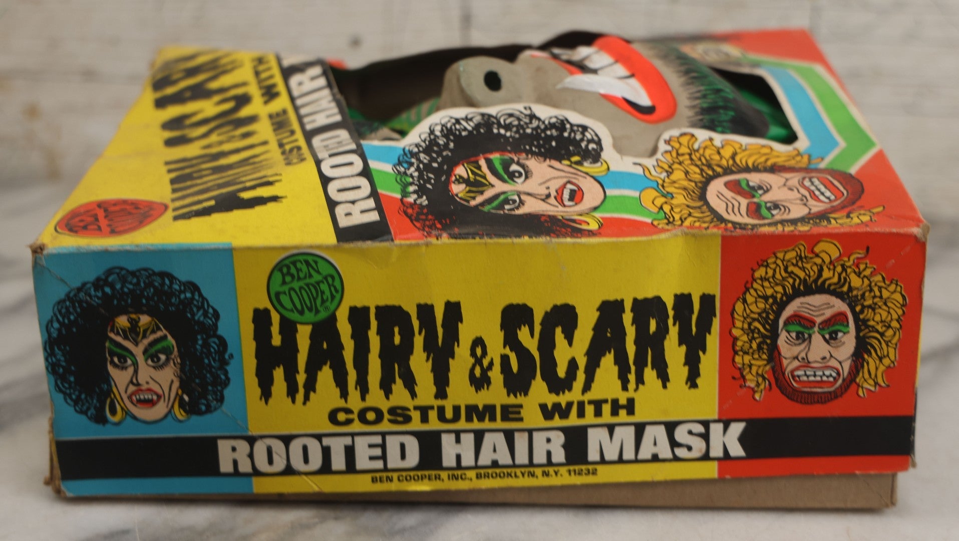 Lot 196 - Vintage Ben Cooper Hairy & Scary Halloween Costume In Box, Werewolf, With Partial Mask, Plastic Costume, Ben Cooper Inc., Brooklyn, New York, 1978, Note Mask Badly Damaged