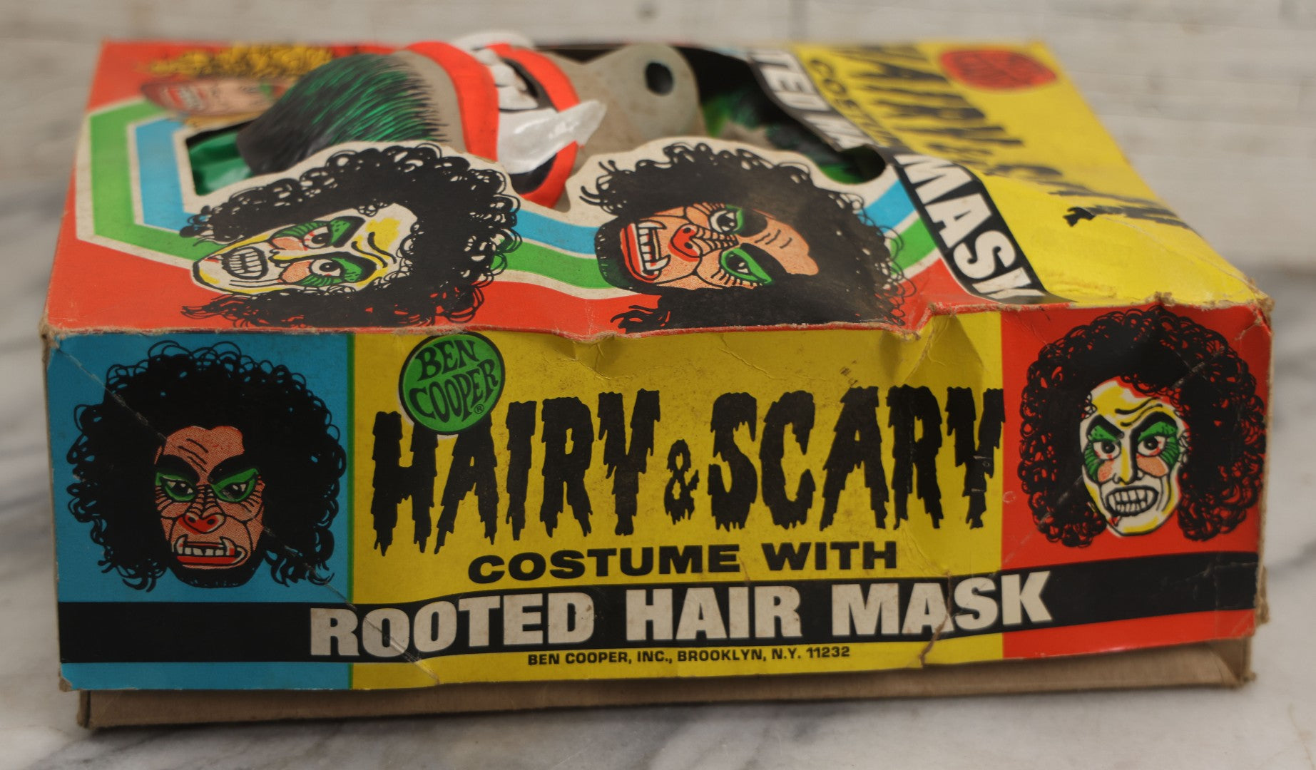 Lot 196 - Vintage Ben Cooper Hairy & Scary Halloween Costume In Box, Werewolf, With Partial Mask, Plastic Costume, Ben Cooper Inc., Brooklyn, New York, 1978, Note Mask Badly Damaged