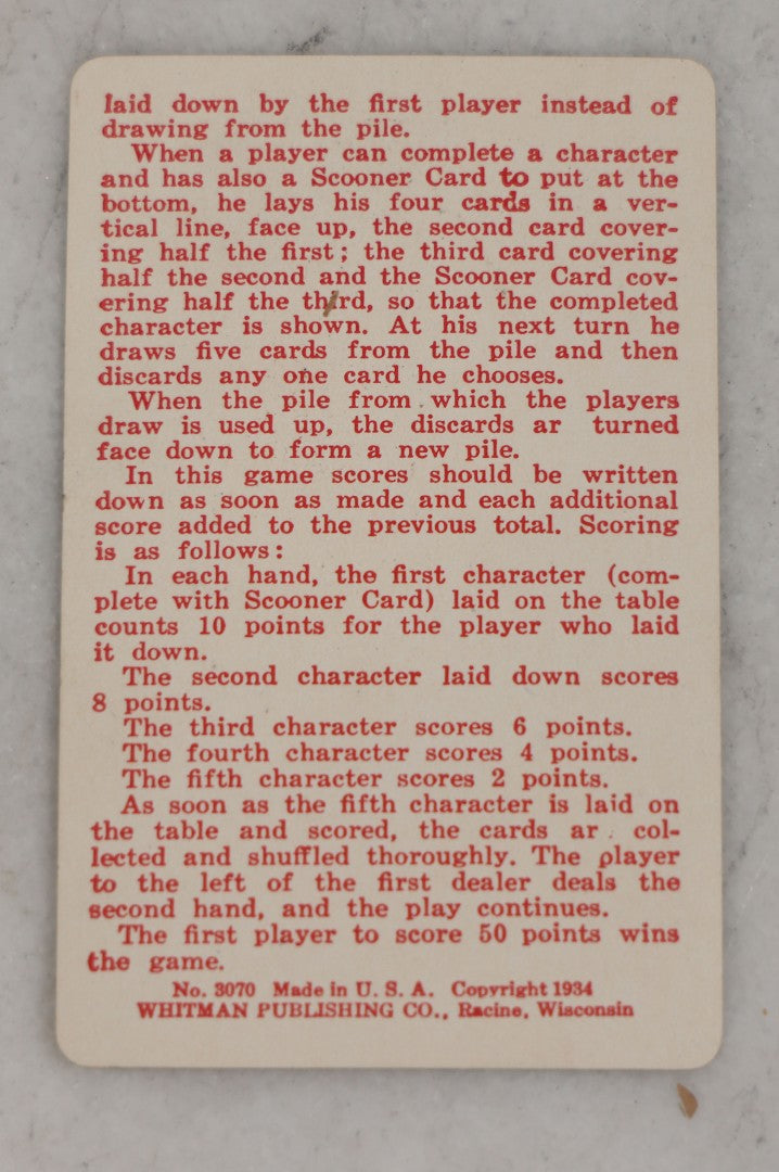 Lot 199 - Vintage Popeye Playing Card Game, Copyright 1934 King Features Syndicate, Inc., New York, N.Y., Made In U.S.A By Whitman Publishing Co.