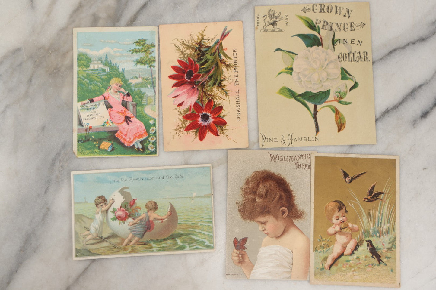 Lot 253 - Grouping Of Approximately 65 Antique Lithgraphed Trade Cards, Including Mechanical Paper Card, Various Advertisements
