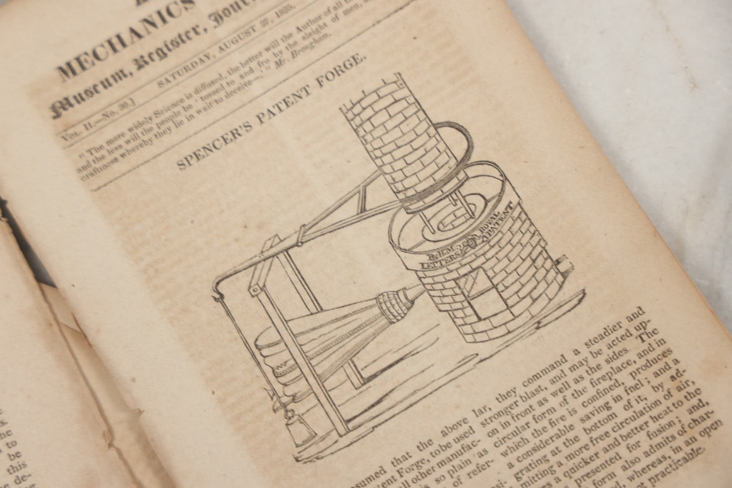 Lot 264 - Lot Of Three Antique Paper Journal American Mechanics' Magazine, 1825, With Illustrations Of Mechanics Of Antique Machines And Instructions For Tradespeople