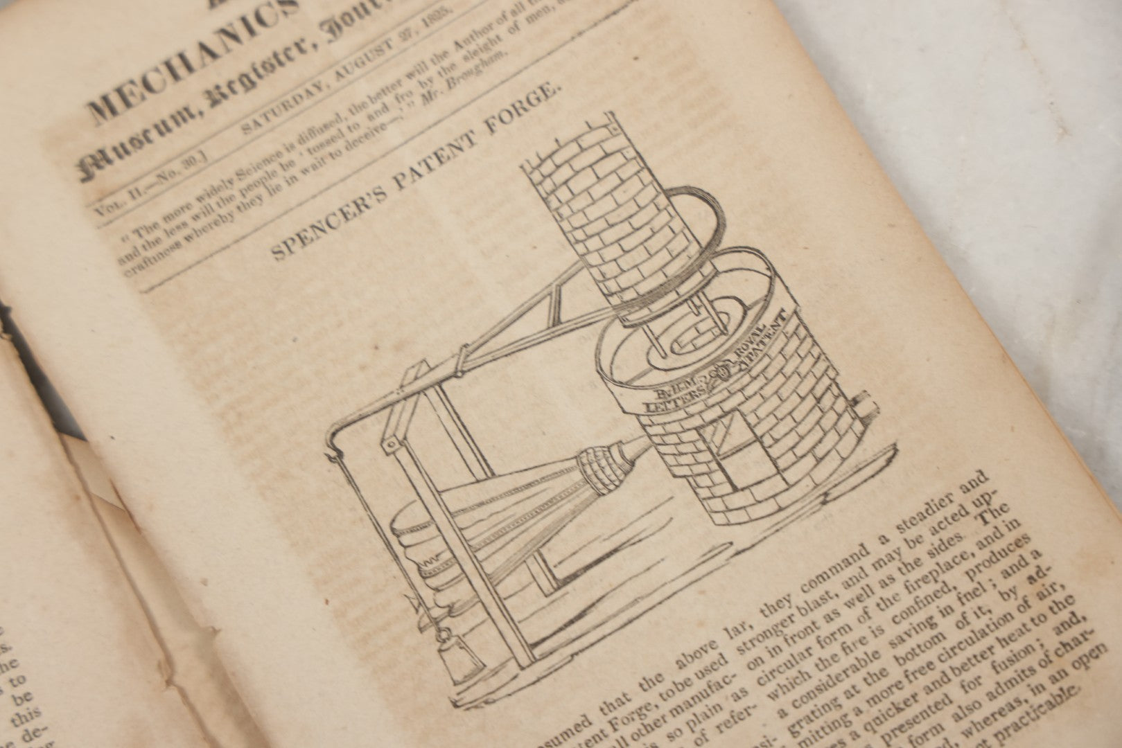 Lot 264 - Lot Of Three Antique Paper Journal American Mechanics' Magazine, 1825, With Illustrations Of Mechanics Of Antique Machines And Instructions For Tradespeople