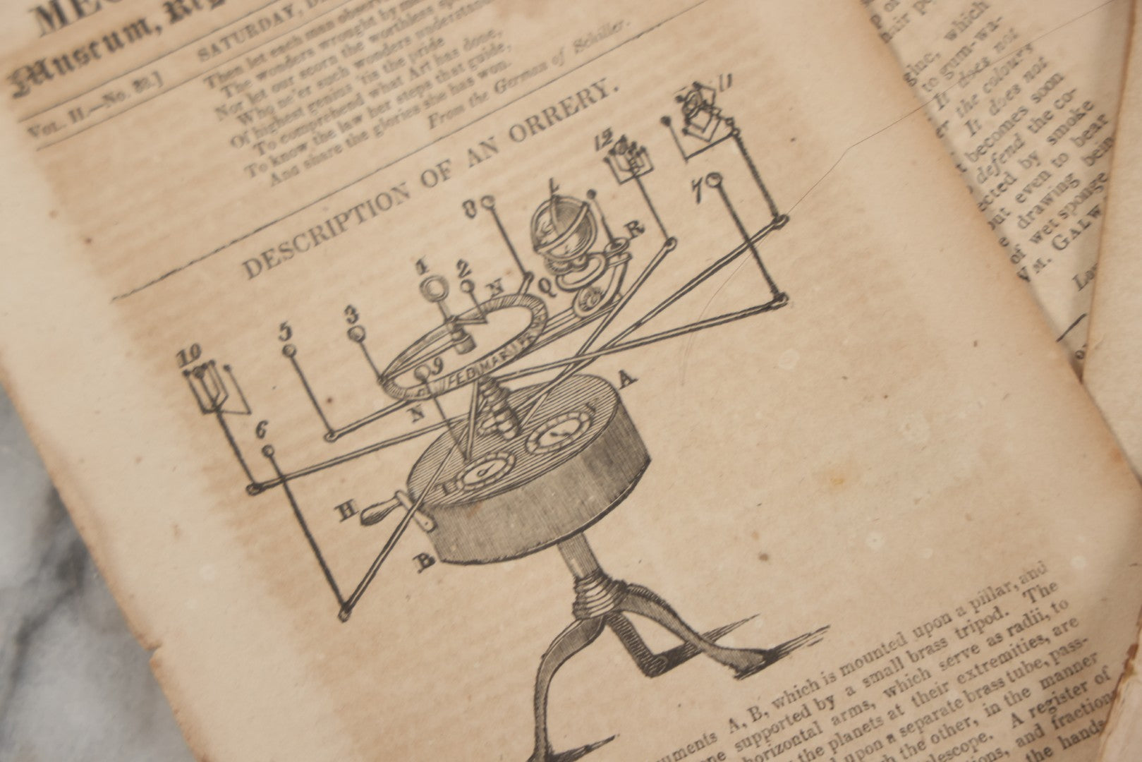 Lot 264 - Lot Of Three Antique Paper Journal American Mechanics' Magazine, 1825, With Illustrations Of Mechanics Of Antique Machines And Instructions For Tradespeople