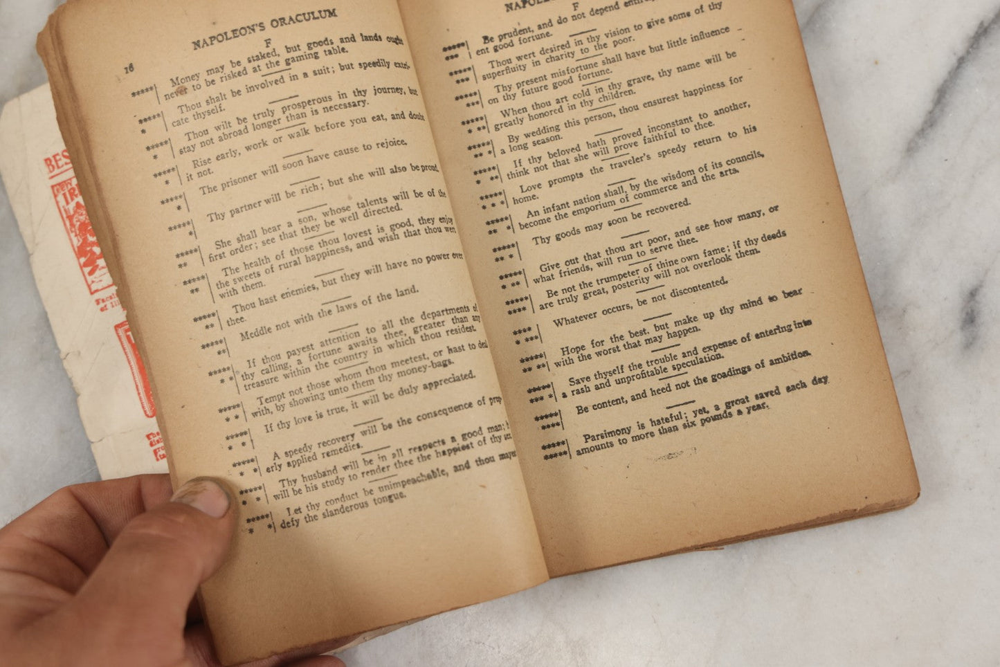 Lot 265 - "Napoleon's Lucky Dream Book Oraculum And Book Of Fate" Antique Paperback Book With Oracle Chart, Fortune-Telling By Cards Instructions, I&M Ottenheimer, Publishers, Baltimore